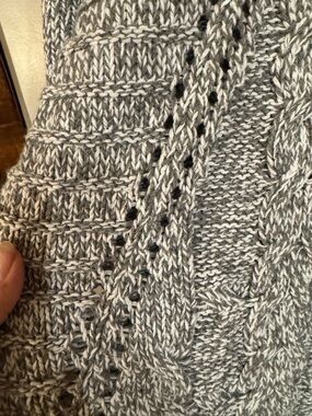 Express Gray Marled Cable Knit Sweater